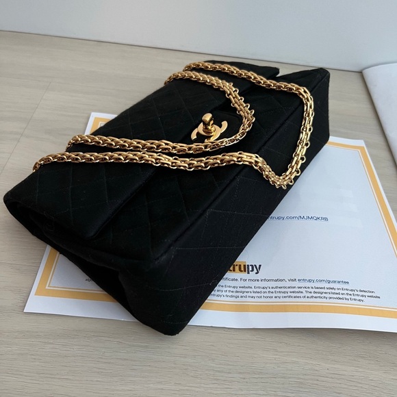 Chanel Medium Jersey 24 Kt Double Flap Bag - Picture 8 of 16
